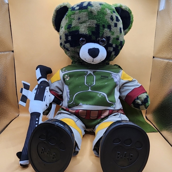 Build-A-Bear Other - Build A Bear Star Wars Boba Fett Retired Camo Plush Outfit Boots Gun